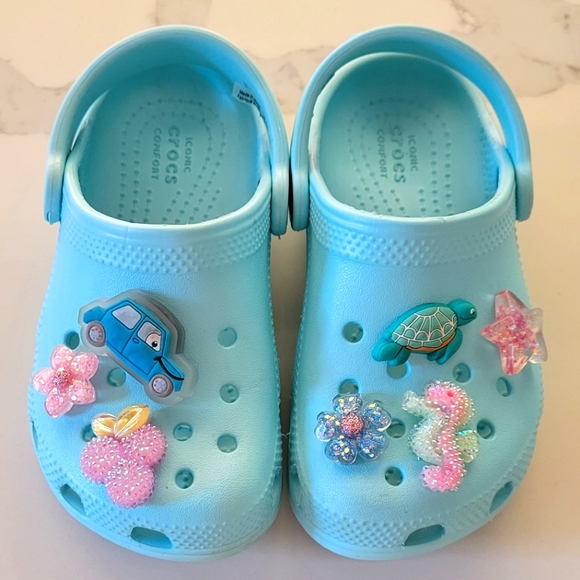CROCS Shoes Crocs Iconic Comfort Clogs Shoes W 7 Sparkly Jibbitz